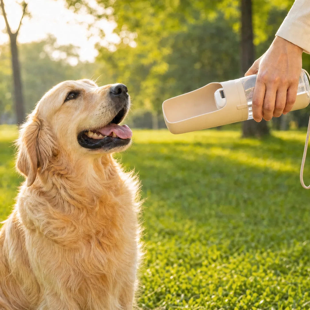 LuminaPaw 2-in-1 Portable Dog Water Bottle