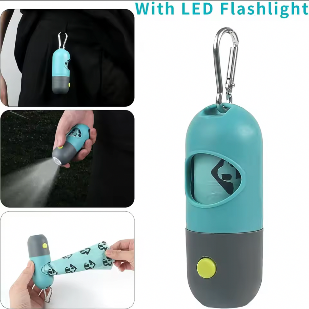 LuminaPaw Dog Poop Scooper with Bag Dispenser